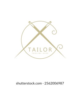 Tailor logo icon illustration template combination of buttons for clothes, thread and sewing machine, for clothing product design, convection companies, fashion in vector form