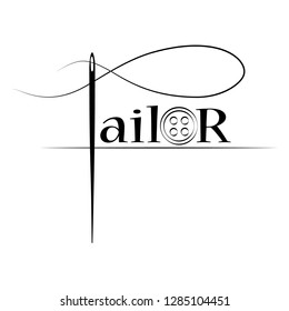 Tailor Logo Logo Isolated On White Stock Vector (Royalty Free) 1285104451