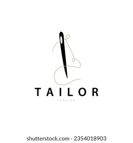 Tailor Logo, Needle And Thread Vector Illustration Design