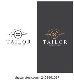 Tailor Logo  Needle  Thread Vector Design  vintage logo