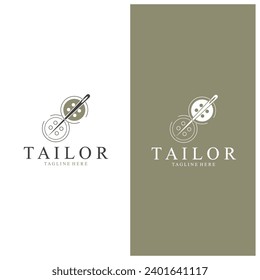 Tailor Logo  Needle  Thread Vector Design  vintage logo