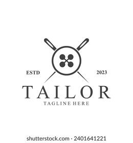 Tailor Logo  Needle  Thread Vector Design  vintage logo