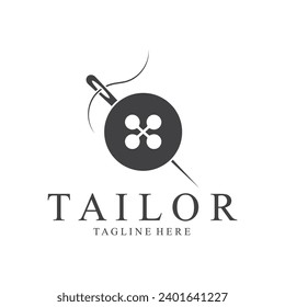 Tailor Logo  Needle  Thread Vector Design  vintage logo