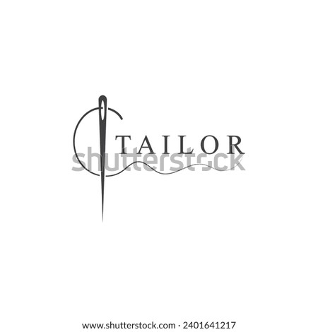 Tailor Logo  Needle  Thread Vector Design  vintage logo
