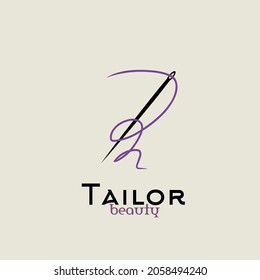 tailor logo or shirt maker with modern minimalist logo style