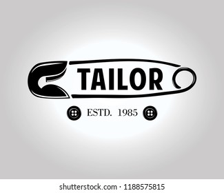 Tailor Logo Template with Buttons and Pin