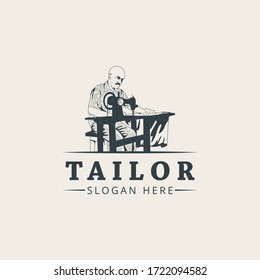 Tailor logo template Premium Vector