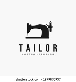 Tailor logo vector illustration design. sewing machine logo concept