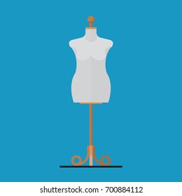 Tailor mannequin flat icon.