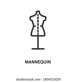 Tailor mannequin flat line icon. Vector illustration sewing equipment.