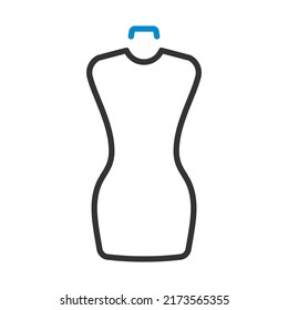 Icono del maniquí sastre. Contorno de negrita editable con diseño de relleno de color. Ilustración vectorial.