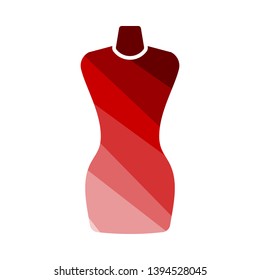 Icono del maniquí sastre. Diseño de la escalera de color plana. Ilustración vectorial.