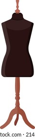 Mannequina sastre, ilustración, vector sobre un fondo blanco.
