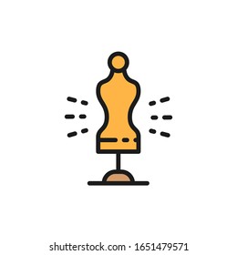 Tailor Mannequin Torso, sewing mannequin flat color line icon.