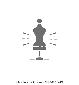 Tailor Mannequin Torso, sewing mannequin grey icon.