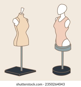 Premium Vector  Wooden mannequin sketch isolated basic position vector  illustration