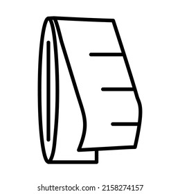 Tailor Measure Tape Icon. Bold outline design with editable stroke width. Vector Illustration.