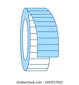 Tailor Measure Tape Icon. Thin Line With Blue Fill Design. Vector Illustration.