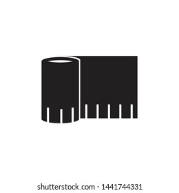 tailor measuring tape icon black isolated vector illustration