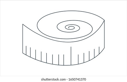 Tailor measuring tape icon vector illustration.