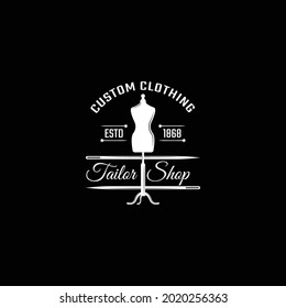 tailor mode logo black and white vector