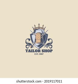 tailor mode logo vintage retro vector