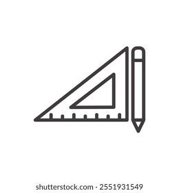 Tailor Ruler Icon isolated on white background. Vector icon.