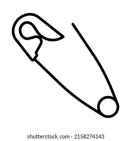 Tailor Safety Pin Icon. Bold outline design with editable stroke width. Vector Illustration.