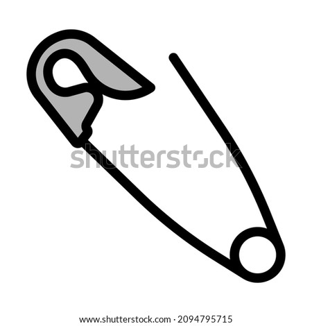 Tailor Safety Pin Icon. Editable Bold Outline With Color Fill Design. Vector Illustration.