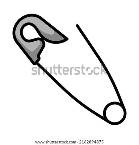 Tailor Safety Pin Icon. Editable Bold Outline With Color Fill Design. Vector Illustration.