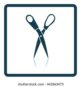 Tailor scissor icon. Shadow reflection design. Vector illustration.