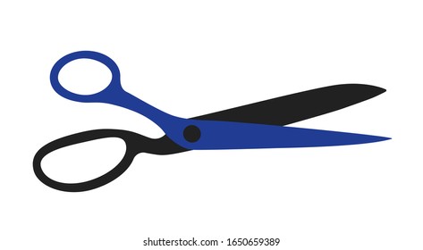 Tailor scissors flat icon. Fabric cut tool