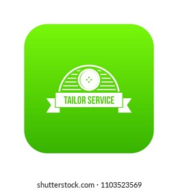 Tailor service icon green vector isolated on white background