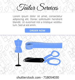 Tailor services banner template for websites vector illustration EPS10