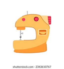 tailor sew machine cartoon. clothes stitch, ing equipment, dressmaker garment tailor sew machine sign. isolated symbol vector illustration