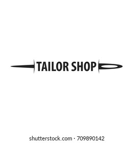 Tailor, sewing, handmade logo or emblem Vector illustration