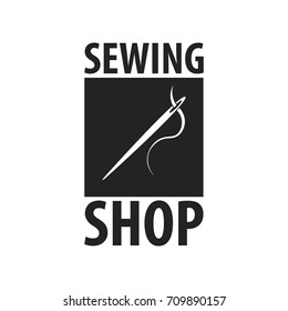 Tailor, sewing, handmade logo or emblem Vector illustration