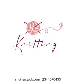 Tailor Sewing Knitting Vintage, Needle, Yarn, Fashion Retro Simple Logo Template