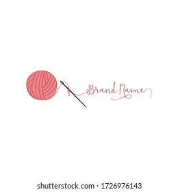 Tailor Sewing Vintage Logo Ideas, Knitting Logo Ideas, Fashion Retro Simple Logo, Vector Design Template