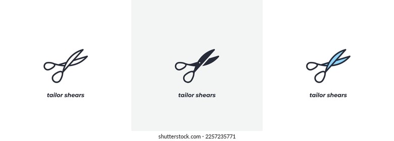 tailor shears icon. Line, solid and filled outline colorful version, outline and filled vector sign. Idea Symbol, logo illustration. Vector graphics