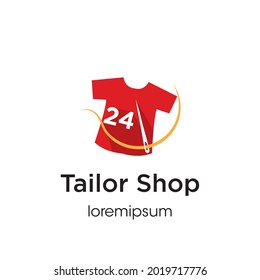 Diseño del logotipo o de la plantilla de símbolos de la Tienda Tailora 24 horas