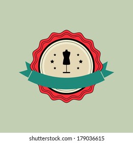 Tailor shop badge. Vector illustration