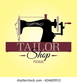 Tailor shop banner or tailor workshop banner.Vector - sewing shop banner. Vector logo tailor shop.