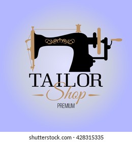 Tailor shop banner or tailor workshop banner.Vector - sewing shop banner. Vector logo tailor shop.