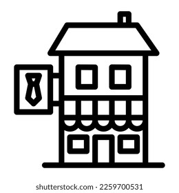 Tailor Shop Building Logo Illustration Icon Vector
