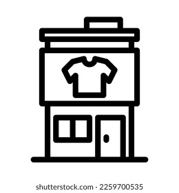 Tailor Shop Building Logo Illustration Icon Vector
