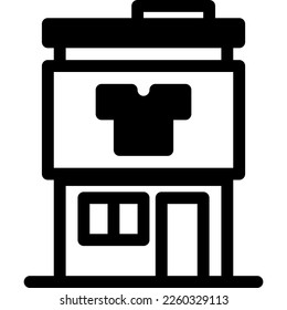 Tailor Shop Building Logo Illustration Vector Icon
