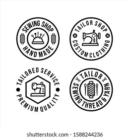 Tailor Shop Circle Logos Set