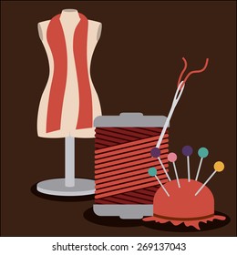 Tailor Shop design over brown background, vector illustration