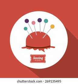 Tailor Shop design over red background, vector illustration